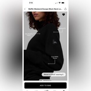 ALO Yoga Black Turtleneck Sweater small